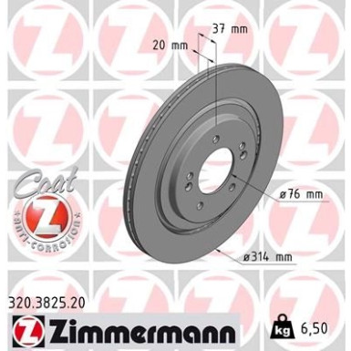 ZIMMERMANN Bremsscheibe 320.3825.20 Coat Z