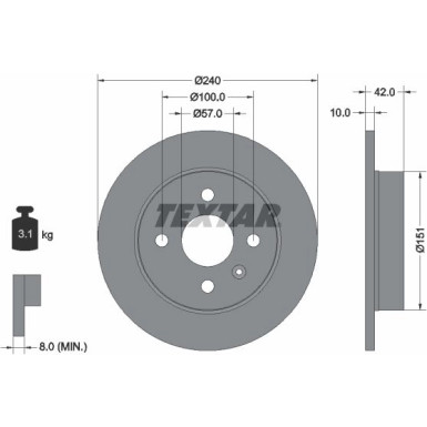 Bremsscheibe Opel T. Astra G 1 PRO 92092003 Bremsscheibe Opel T. Astra G 1 PRO 92092003