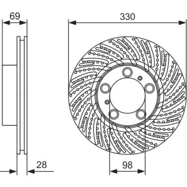 Bremsscheibe VA re 0 986 479 D25 Bremsscheibe VA re 0 986 479 D25