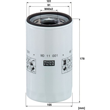 Mann & Hummel Hydraulikfilter Industrie WD 11 001 Mann & Hummel Hydraulikfilter Industrie WD 11 001