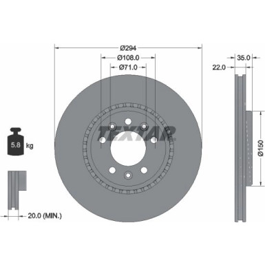 Bremsscheibe Citroen T. Jumper 1.6-2.0 Bluehdi 16 PRO 92287103