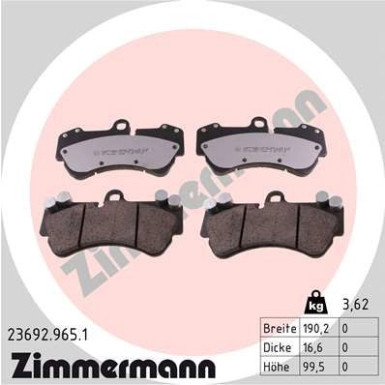 ZIMMERMANN Bremsbeläge 23692.965.1 ZIMMERMANN Bremsbeläge 23692.965.1