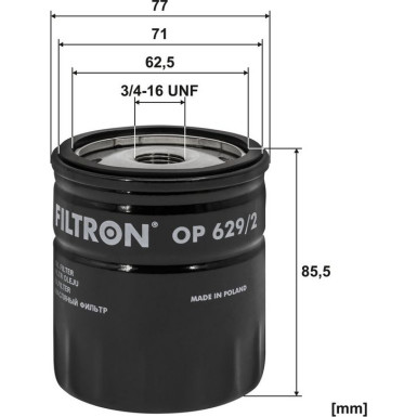 FILTRON Ölfilter OP 629/2 FILTRON Ölfilter OP 629/2