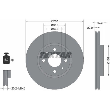 Bremsscheibe Fiat P. Stilo/Punt PRO 92069603