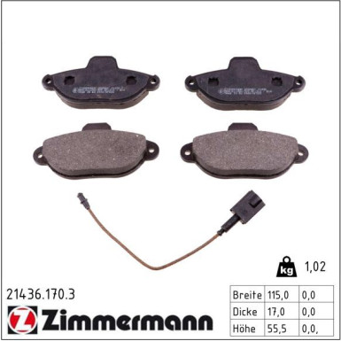 ZIMMERMANN Bremsbeläge 21436.170.3