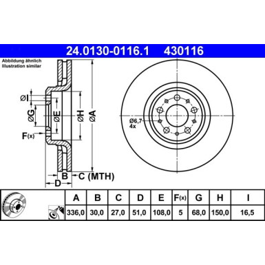 Bremsscheibe Volvo P. Xc90 2.5-4.4 02-14 24.0130-0116.1 Bremsscheibe Volvo P. Xc90 2.5-4.4 02-14 24.0130-0116.1