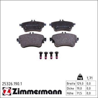 ZIMMERMANN Bremsbeläge 25326.190.1 ZIMMERMANN Bremsbeläge 25326.190.1
