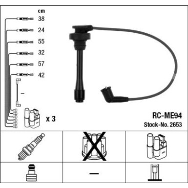 RC-ME94 NGK - Zündkabelsatz MITSUBISHI Pajero II 3.0,3.5 94-00 2653