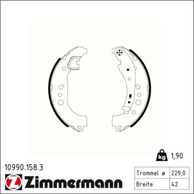 ZIMMERMANN Bremsbacken 10990.158.3 ZIMMERMANN Bremsbacken 10990.158.3
