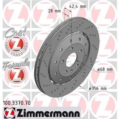 ZIMMERMANN Bremsscheibe 100.3370.70 ZIMMERMANN Bremsscheibe 100.3370.70