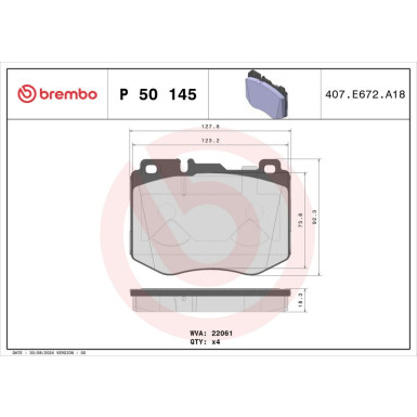BREMBO Bremsklötze VA MERCEDES GLC 15 PRIME LINE P 50 145 BREMBO Bremsklötze VA MERCEDES GLC 15 PRIME LINE P 50 145