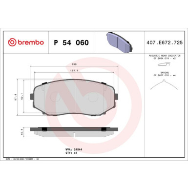 BREMBO Bremsklötze VA MITSUBISHI Outlander, Eclipse 17 PRIME LINE P 54 060 BREMBO Bremsklötze VA MITSUBISHI Outlander, Eclipse 17 PRIME LINE P 54 060