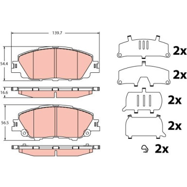 Bremsbelagsatz, Scheibenbremse TOYOTA Corolla, Prius 18 GDB2394