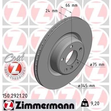 11 482 085 Bremsscheibe HA 150.2921.20 11 482 085 Bremsscheibe HA 150.2921.20