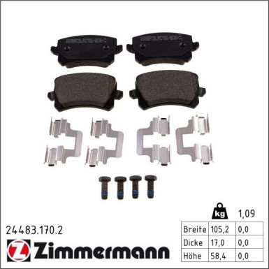 ZIMMERMANN Bremsbeläge 24483.170.2