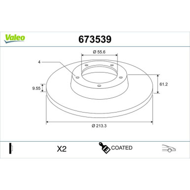 VALEO Bremsscheibe 186495 VALEO Bremsscheibe 186495