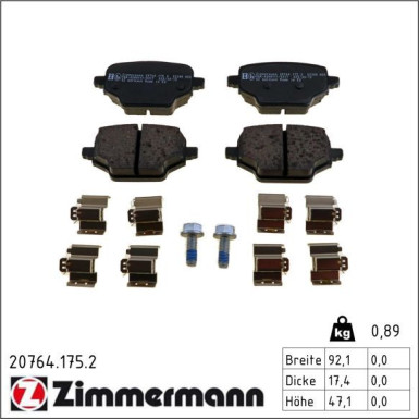ZIMMERMANN Bremsbeläge 20764.175.2