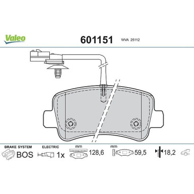 VALEO Bremsbeläge 601151