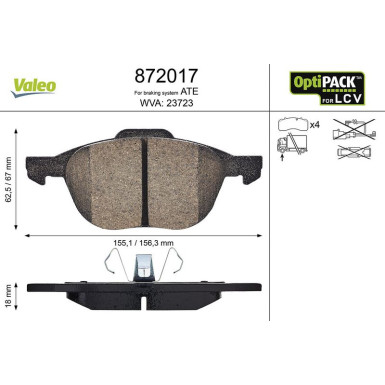 VALEO Bremsbeläge 872017
