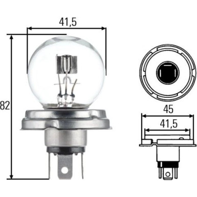 HELLA Glühlampe, Hauptscheinwerfer 8GD 002 088-071 STANDARD