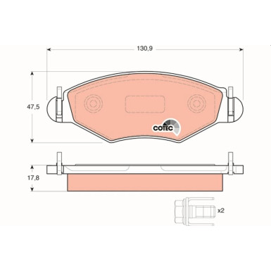 Bremsklötze VA PEUGEOT 206 98 COTEC GDB1500