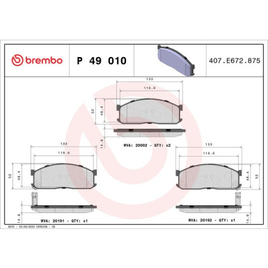BREMBO Bremsklötze VA P 49 010 BREMBO Bremsklötze VA P 49 010