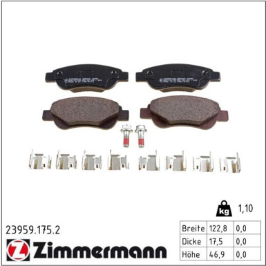ZIMMERMANN Bremsbeläge 23959.175.2