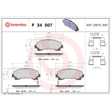 BREMBO Bremsklötze VA ISUZU D-Max 12 PRIME LINE P 34 007 BREMBO Bremsklötze VA ISUZU D-Max 12 PRIME LINE P 34 007