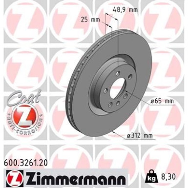 17 481 070 Bremsscheibe VA 600.3261.20