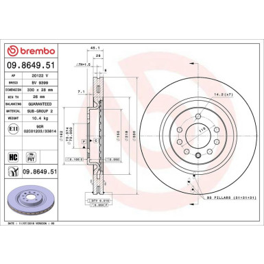 Bremsscheibe VA OPEL Corsa E 1,6 Turbo 15 PRIME LINE - UV Coated 09.8649.51