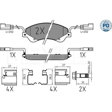 Bremsbelagsatz Ford P. Transit 2.2/2.4 06- (260/2 MEYLE-PD: Advanced performance and design 025 244 8518/PD