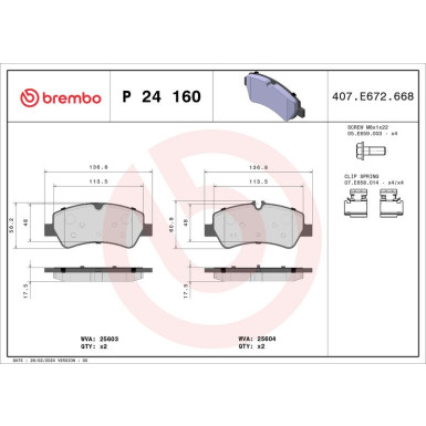 BREMBO Bremsklötze HA P 24 160 BREMBO Bremsklötze HA P 24 160