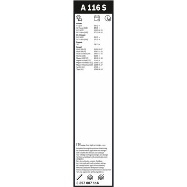 Bosch Scheibenwischer Aerotwin A116S 3397007116 Bosch Scheibenwischer Aerotwin A116S 3397007116