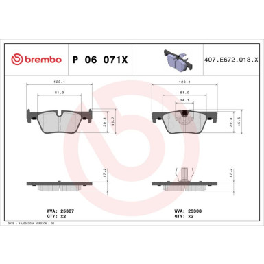 BREMBO Bremsklötze Xtra BMW 1, 2, 3, 4, X3 10 XTRA LINE P 06 071X