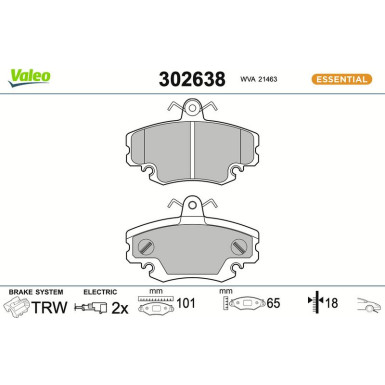VALEO Bremsbeläge 302638 ESSENTIAL