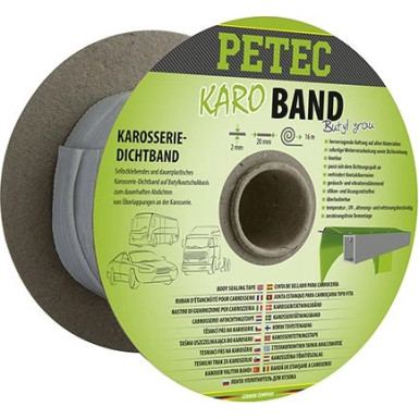 Petec Karo - Band Karosseriedichtband Buthyl Flach Grau 20 mm X 2 mm X 16 M 87520 Petec Karo - Band Karosseriedichtband Buthyl Flach Grau 20 mm X 2 mm X 16 M 87520