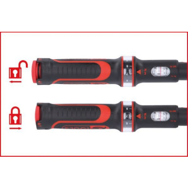 KS TOOLS ERGOTORQUE®Präzisions-Drehmomentschlüssel mit umschaltbarem Ratschenkopf 516.1532