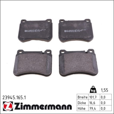 ZIMMERMANN Bremsbeläge 23945.165.1
