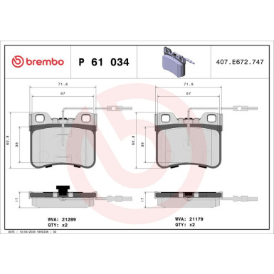BREMBO Bremsklötze VA PEUGEOT 106 91 PRIME LINE P 61 034 BREMBO Bremsklötze VA PEUGEOT 106 91 PRIME LINE P 61 034