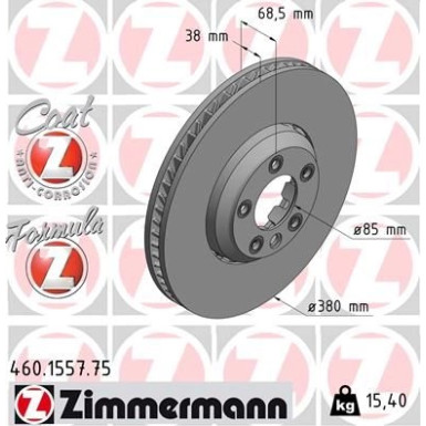ZIMMERMANN Bremsscheibe 460.1557.75 Formula Z