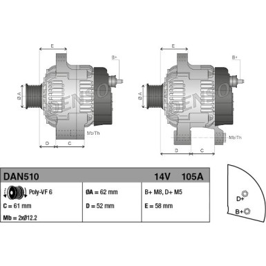 DENSO Generator DAN510 DENSO Generator DAN510