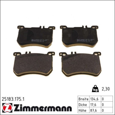ZIMMERMANN Bremsbeläge 25183.175.1