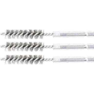 BGS Stahlbürste 11 mm Antrieb Außensechskant 6,3 mm (1/4 ) 3-tlg 3078-11-S
