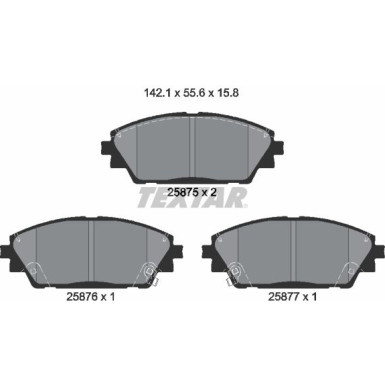 Bremsbelagsatz Mazda P. 3 1.5-2.2D 13 2587501 Bremsbelagsatz Mazda P. 3 1.5-2.2D 13 2587501