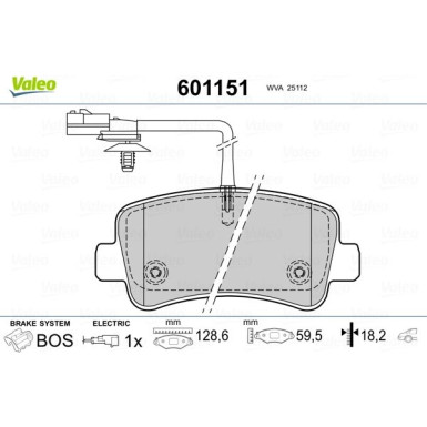VALEO Bremsbeläge 601151 VALEO Bremsbeläge 601151