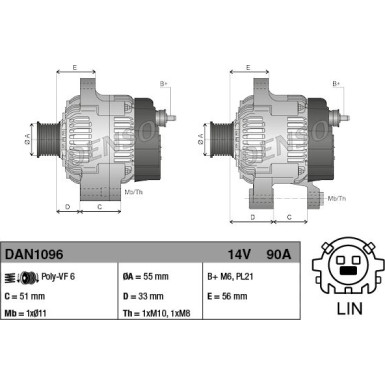 DENSO Generator DAN1096 DENSO Generator DAN1096