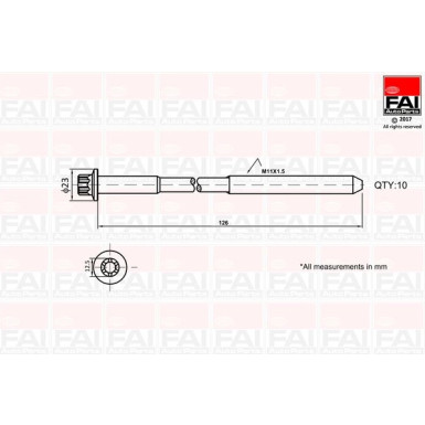 Zylinderkopfschraubensatz B1139 Zylinderkopfschraubensatz B1139