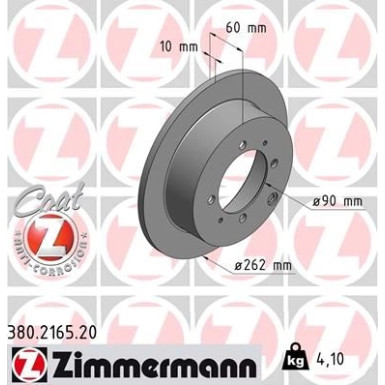 ZIMMERMANN Bremsscheibe 380.2165.20 Coat Z ZIMMERMANN Bremsscheibe 380.2165.20 Coat Z