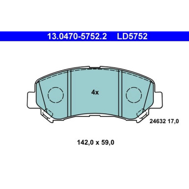 Bremsbelagsatz Nissan P. Qashqai/X-Trail 1,5-2,0 Dci 07-13 Keramik ATE Ceramic 13.0470-5752.2 Bremsbelagsatz Nissan P. Qashqai/X-Trail 1,5-2,0 Dci 07-13 Keramik ATE Ceramic 13.0470-5752.2
