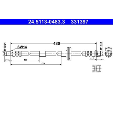 ATE Bremsschlauch 24.5113-0483.3